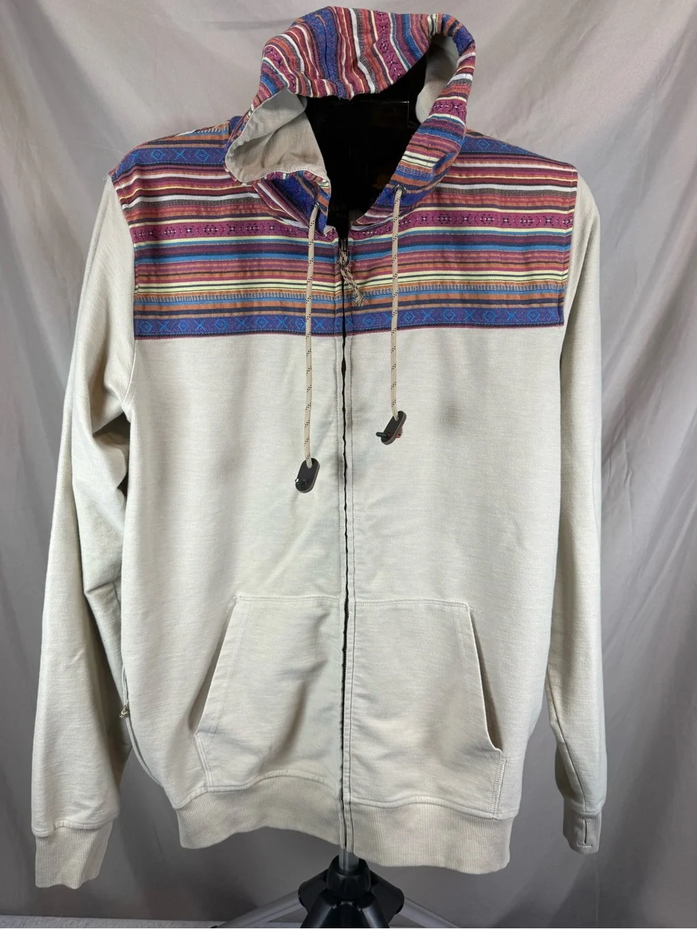 Howler Brothers Shaman Hoodie Oatmeal Heather Quanzi Jacquard - Medium